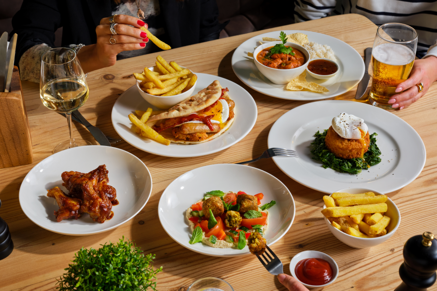 lunch menu items on table at table table