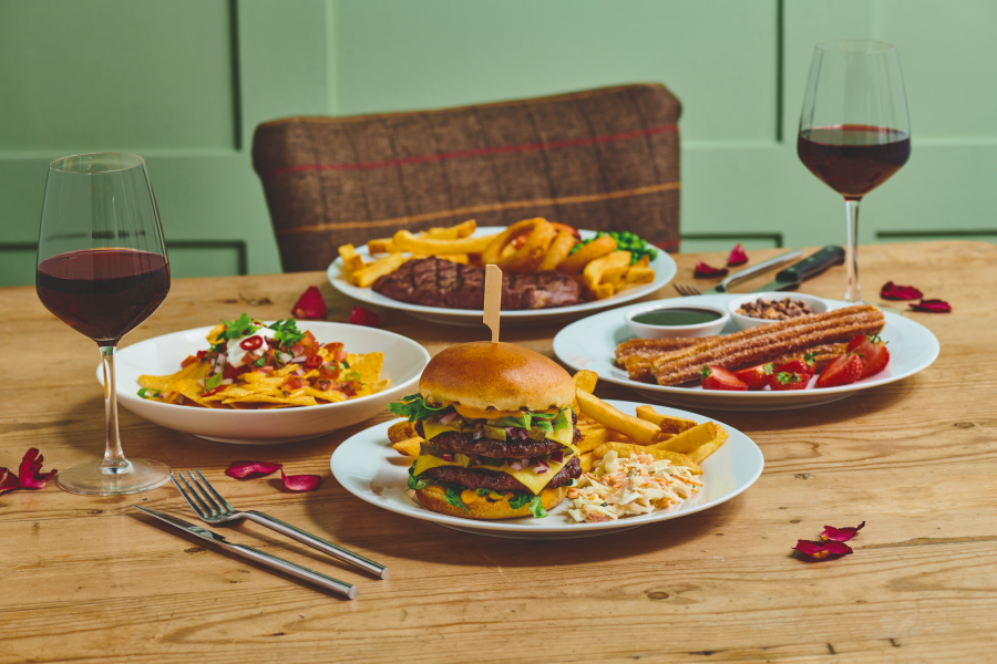 Table Table valentines day meal burger