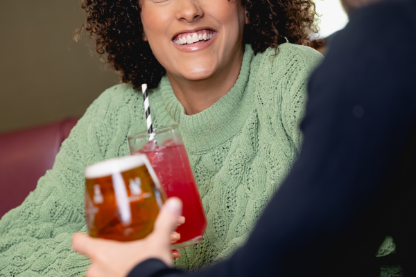 drinks on table for Brewers Fayre on valentines day